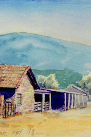 Hestestald ved Iasos (akvarel 1993).jpg