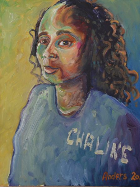 Portræt af Chaline (olie 50 x 40)